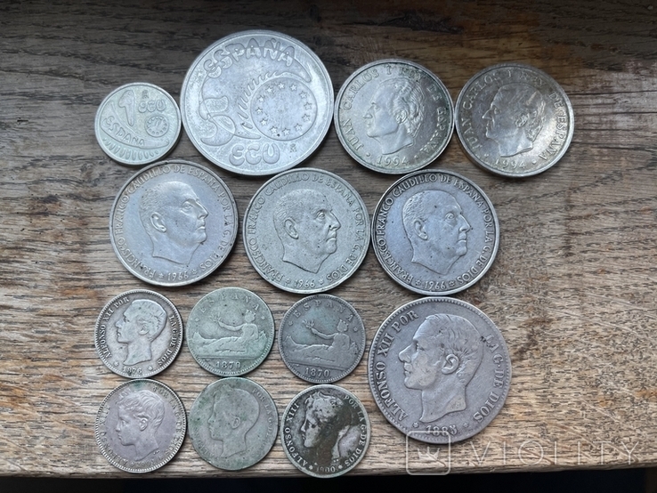 Лот срібних монет іспанії