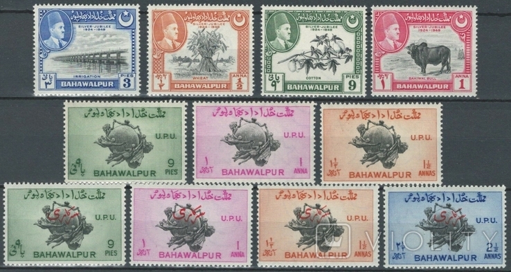 З02 Британские Индийские княжества. Бахавалпур 1949** (11 марок MNH без повторов)