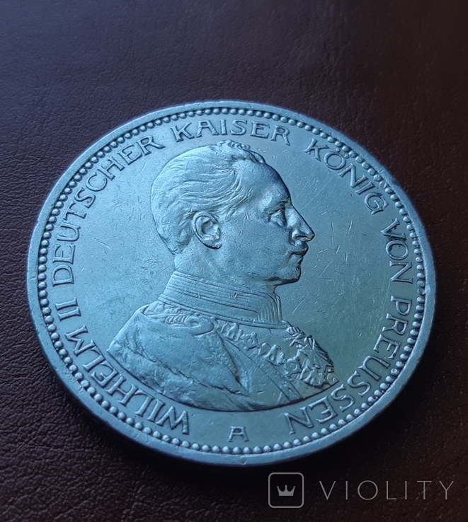 5 марок 1913 Вильгельм ІІ в мундире, фото №3
