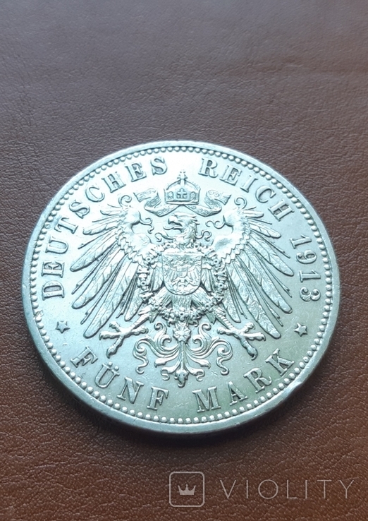 5 марок 1913 Вильгельм ІІ в мундире, фото №7