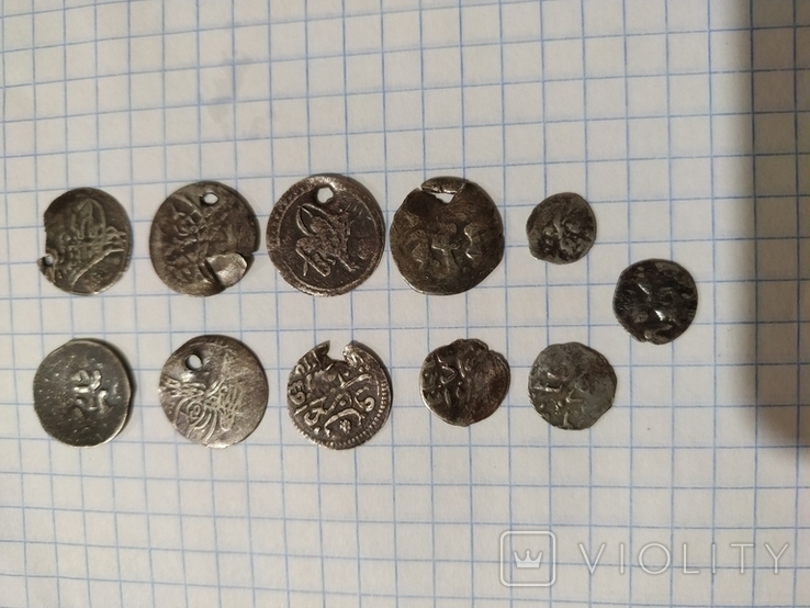 Турецкие серебрянные монеты пары, акче
