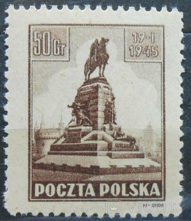 1945 г. Польша Памятник 50 грошей (**)