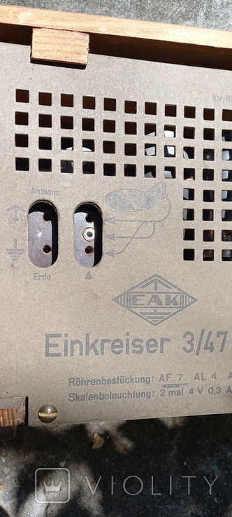 Приемник AEK, EINKREISLER 3/47 W, 1947 г. Германия, фото №5