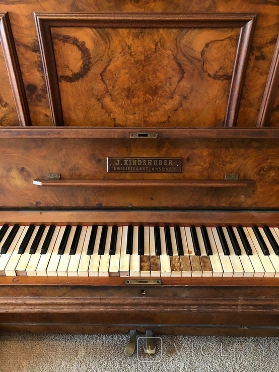 Старинное, антикварное пианино, фортепиано J. Kindshuber, Hoflieferant, photo number 7