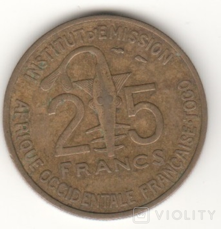 Французская Западная Африка 25 франков, 1957, фото №2