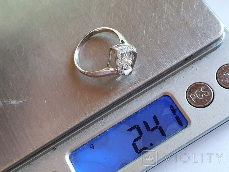 Кольцо серебро 925 проба. Родированное. Размер 17, фото №6