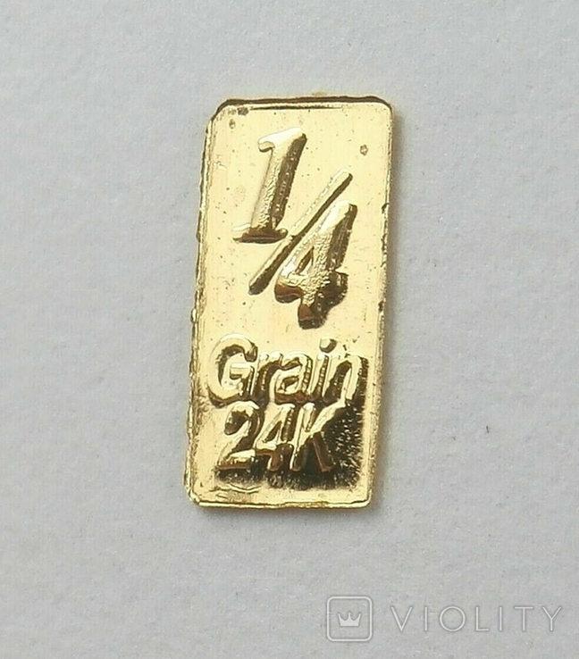 Слиток золота 999 пробы 1/4 грана с сертификатом подлинности, фото №3