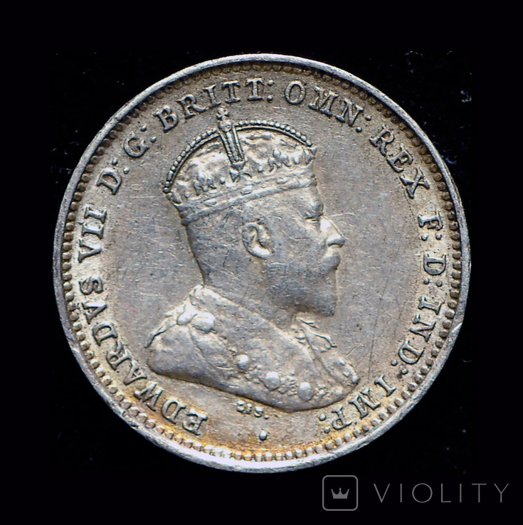 Австралия 3 пенса 1910 серебро