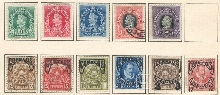 102 Чили 1901 (серия без 1 марки, 14 евро) и 1903-04 (полная серия)