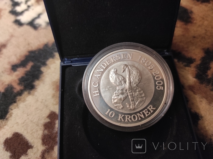 Монета Дания 10 крон 2005 Маргрете II, фото №4