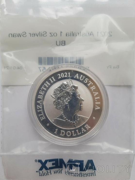 Новинка. Австралийский Лебедь 1доллар 2021 Серебро 1oz 999,9 АРМЕХ, фото №6