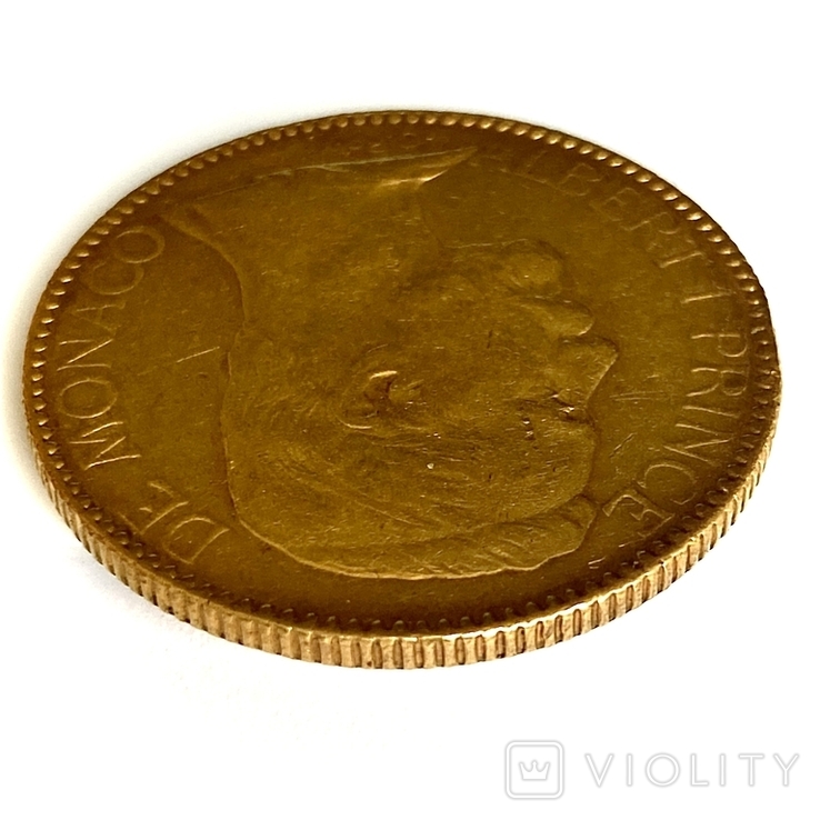100 франков. 1895. Альберт I. Монако (золото 900, вес 32,21 г), фото №10