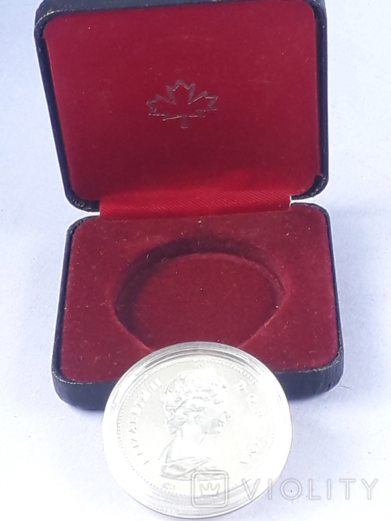 1 доллар, Канада, 1979 год, 300 лет кораблю "Грифон", серебро, фирменный футляр, numer zdjęcia 4