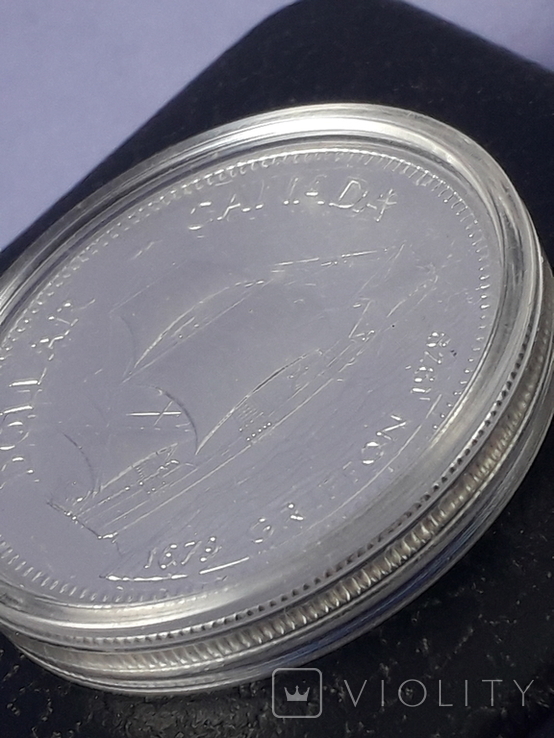 1 доллар, Канада, 1979 год, 300 лет кораблю "Грифон", серебро, фирменный футляр, numer zdjęcia 8