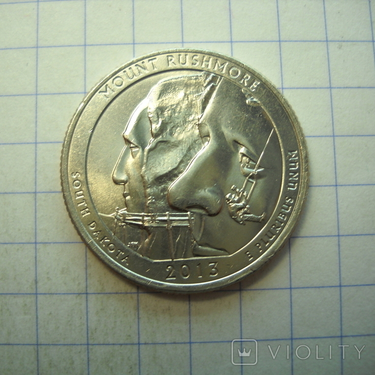 США, 1/4 доллара 2013 г. (Р) Маунт-Рашмор.