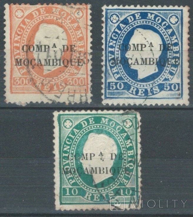 Ф06 Португальские колонии. Мозамбикская компания 1892 №№ 2,5 и 9