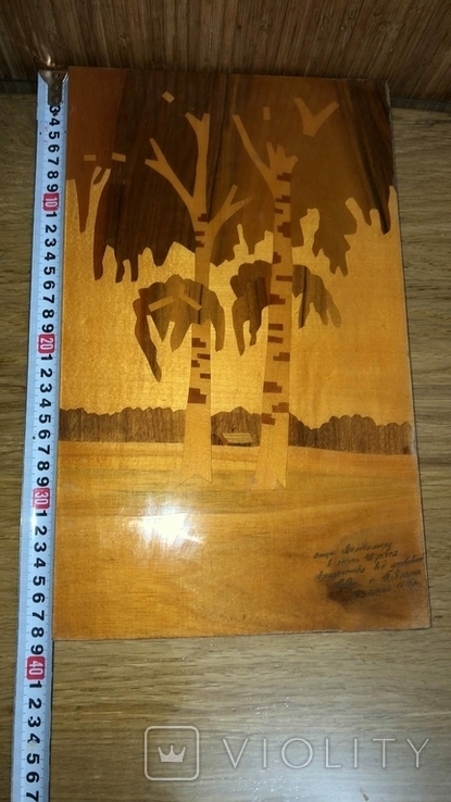 Картина з дерева ( шпону ). Іменна , підписана, фото №3