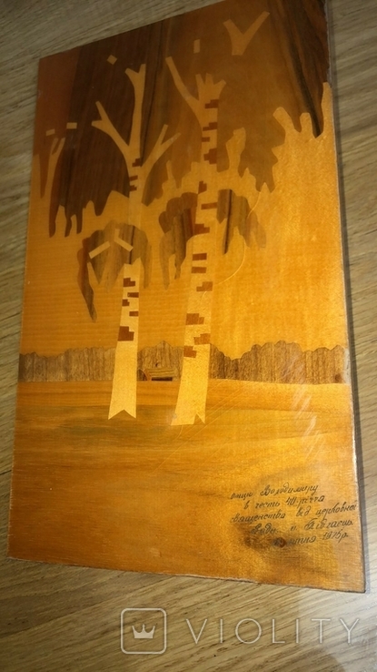 Картина з дерева ( шпону ). Іменна , підписана, фото №5