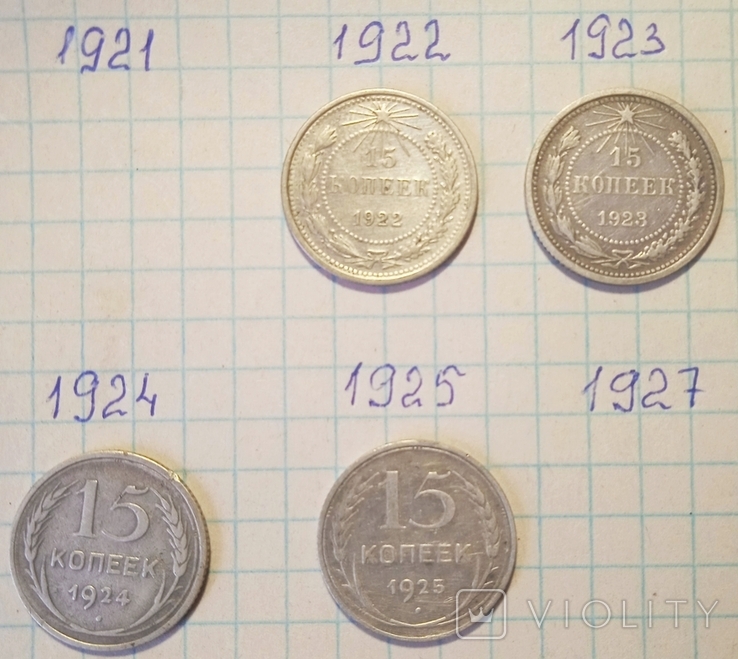 15 копеек 1922,1923,1924,1925 годов