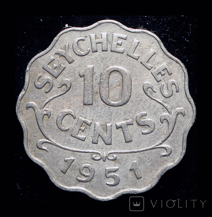 Сейшельские о-ва 10 центов 1951