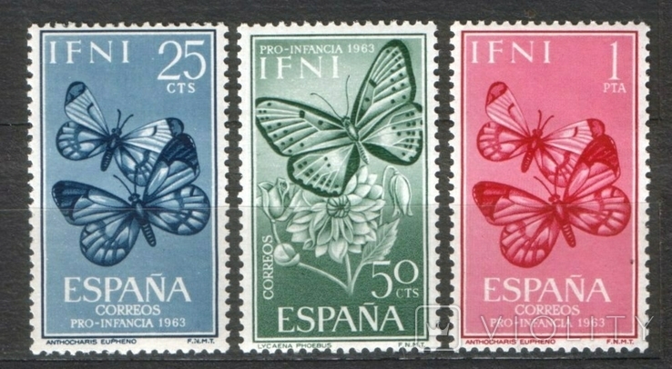 Испанские колонии Ифни . Фауна . Бабочки . Полная серия .