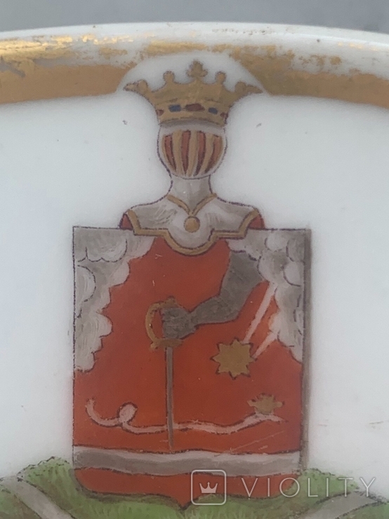 Тарелка Гарднер 1800-1820 г. Графский герб рода Зыбиных., фото №7