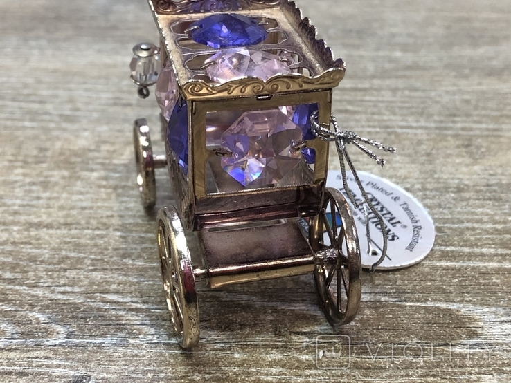 Посріблена вінтажна карета з кристалами Svarowski, фото №8