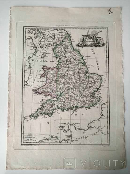 1812 Англия (карта 29х41 Верже) СерияАнтик, фото №3