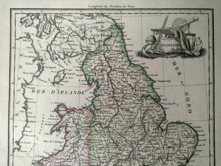 1812 Англия (карта 29х41 Верже) СерияАнтик, фото №4