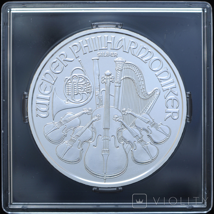 1,5 Евро 2016 Венская филармония (Серебро 0.999, 31г) 1oz, Австрия Унция, фото №3