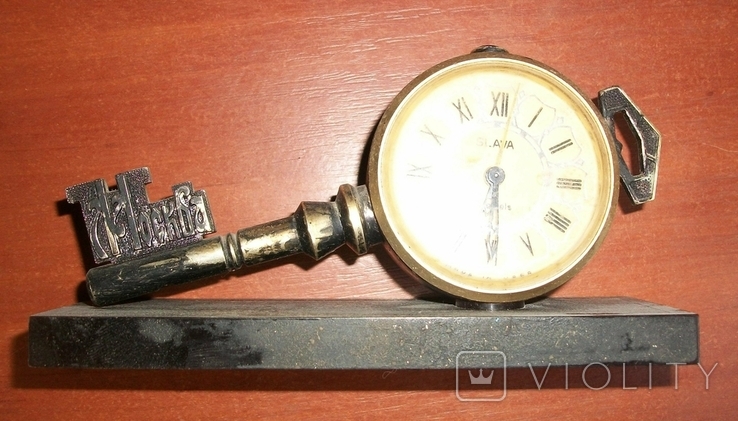 Часы слава,будильник в виде ключа, фото №3