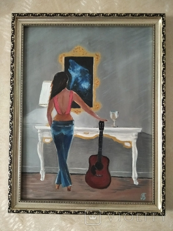 Девушка с гитарой А.Безуглый, фото №2