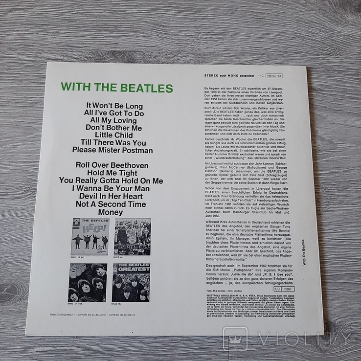 The Beatles With The Beatles Лейбл: Odeon 1C 072-04 181, фото №3