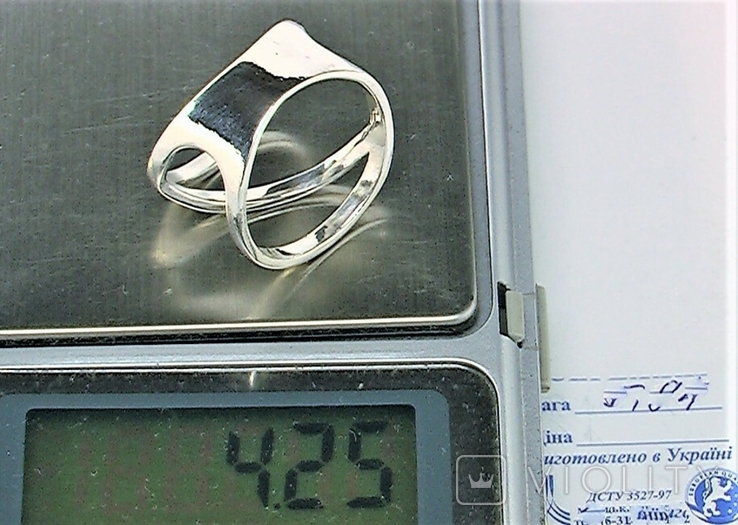 Кольцо перстень серебро 925 проба 4,25 грамма 18 размер без пробы, фото №8