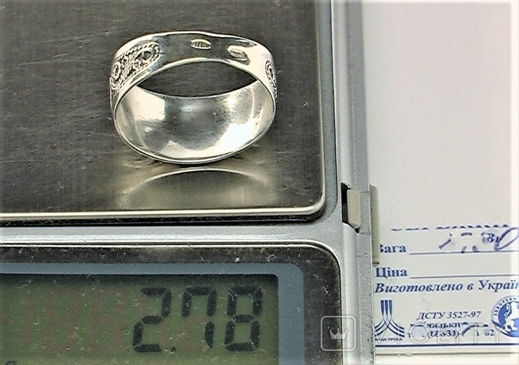 Кольцо перстень серебро 925 проба 2,78 грамма 19 размер, фото №8