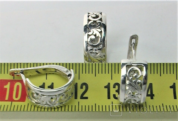 Набор серьги кольцо перстень серебро 925 проба 7.30 грамма 17,5 размер, фото №6