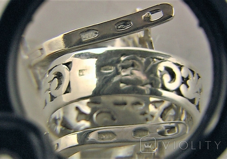 Набор серьги кольцо перстень серебро 925 проба 7.30 грамма 17,5 размер, фото №9