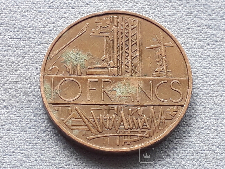 Франция 10 франков 1976 года, фото №2