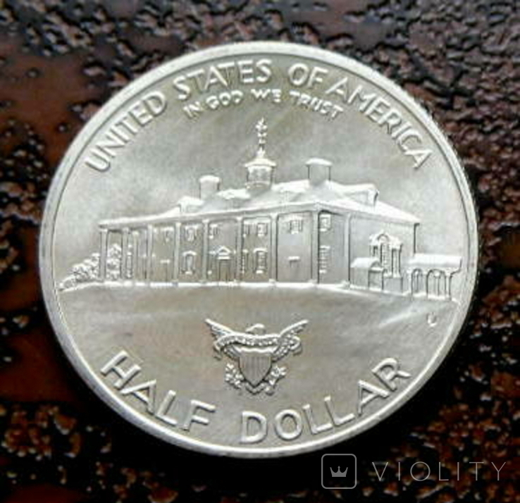 1/2 доллара (50 центов) США 1982 состояние серебро, фото №3