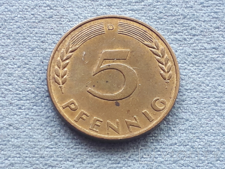 Германия 5 пфеннигов 1950 года D