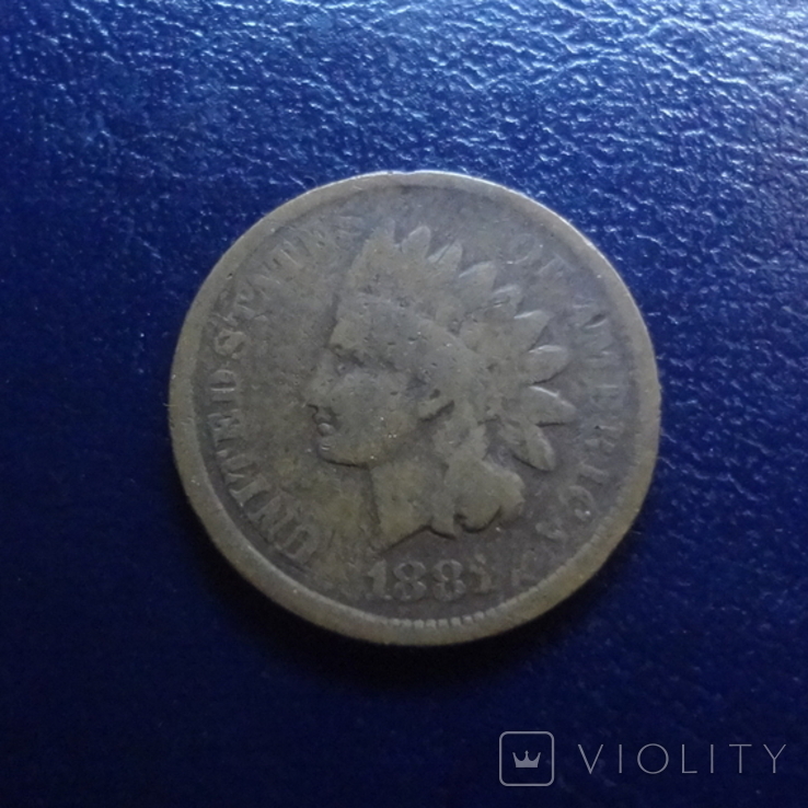 1 цент 1881 США (Г.16.32), фото №2