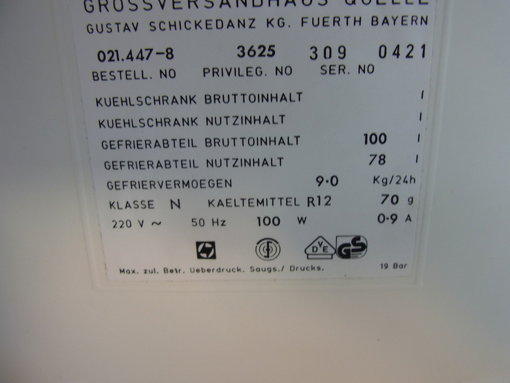 Морозильна камера PRIVILEG - Siemens 85см №-2 з Німеччини, numer zdjęcia 7