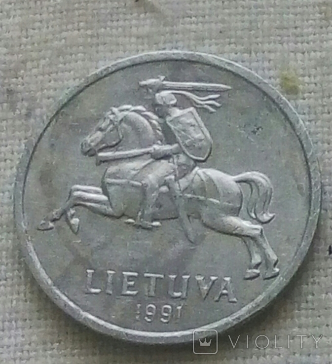 1 centas 1991року, Латвія., фото №2