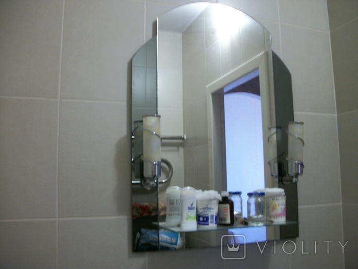 Зеркало большое с двумя лампами для ванной комнаты, фото №2