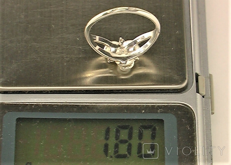 Кольцо перстень серебро 925 проба 17 размер 1.80 грамма, фото №8