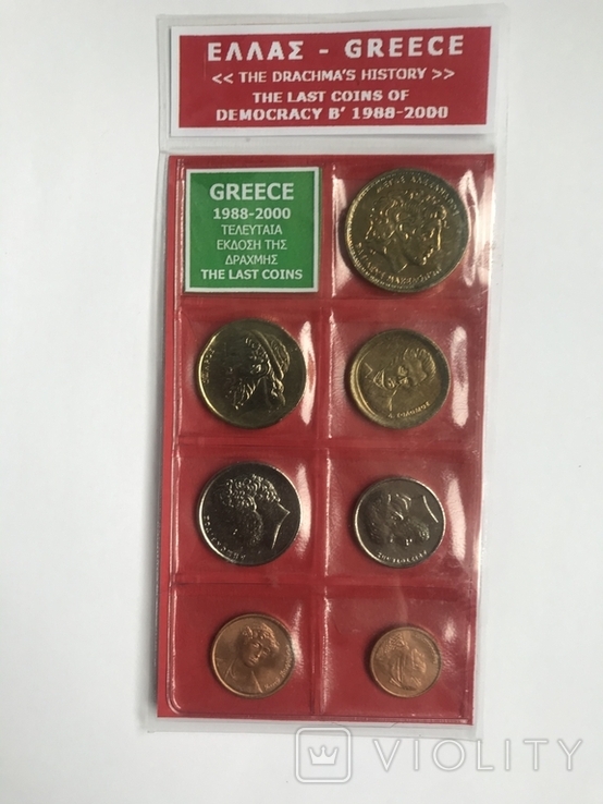 Годовой набор монет Греции 1988-2000, фото №2