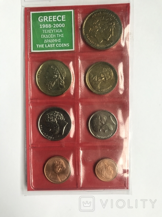 Годовой набор монет Греции 1988-2000, фото №3