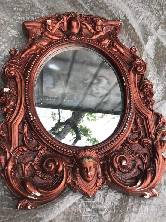 Зеркало, рама с гипса, фото №2