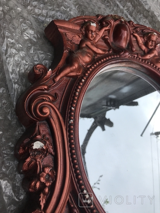 Зеркало, рама с гипса, фото №3