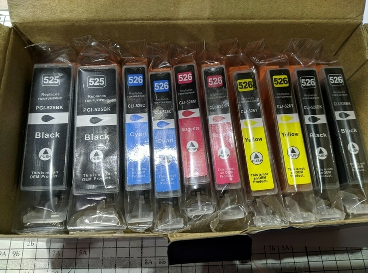 Комплект картриджів 10 LxTek Ink Cartridges Compatible with Canon 525 526 PGI-525 CLI-526, фото №2